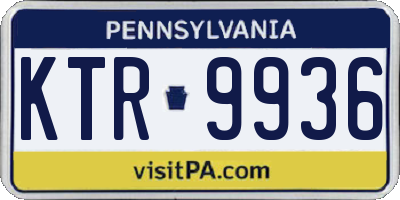 PA license plate KTR9936