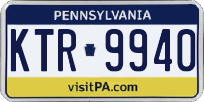 PA license plate KTR9940
