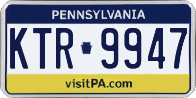 PA license plate KTR9947