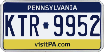 PA license plate KTR9952