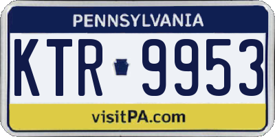 PA license plate KTR9953