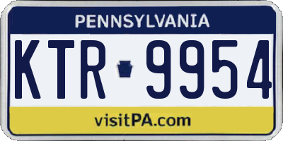 PA license plate KTR9954