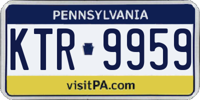 PA license plate KTR9959