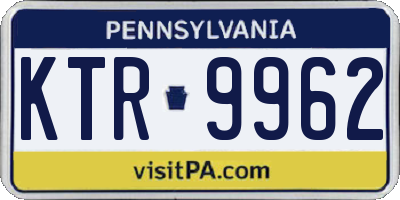 PA license plate KTR9962