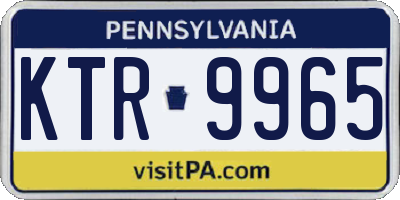 PA license plate KTR9965