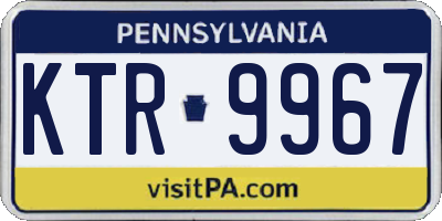 PA license plate KTR9967