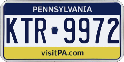 PA license plate KTR9972