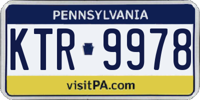 PA license plate KTR9978