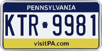 PA license plate KTR9981