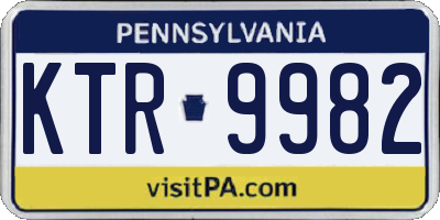 PA license plate KTR9982