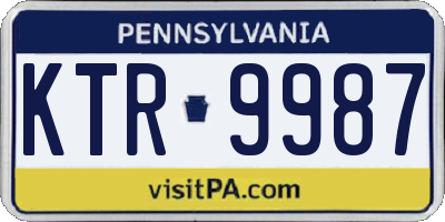PA license plate KTR9987