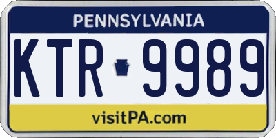 PA license plate KTR9989