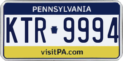 PA license plate KTR9994