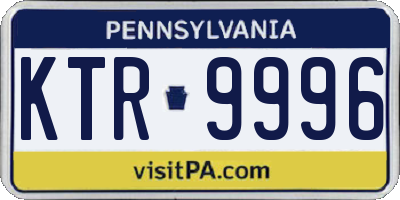 PA license plate KTR9996