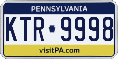 PA license plate KTR9998