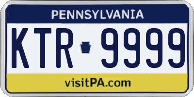 PA license plate KTR9999