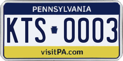 PA license plate KTS0003