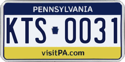 PA license plate KTS0031