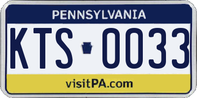 PA license plate KTS0033