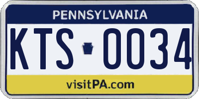 PA license plate KTS0034