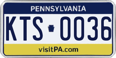 PA license plate KTS0036