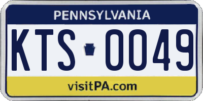 PA license plate KTS0049