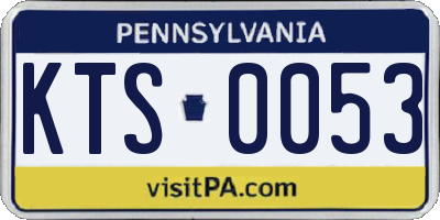 PA license plate KTS0053