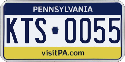 PA license plate KTS0055