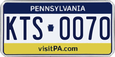 PA license plate KTS0070