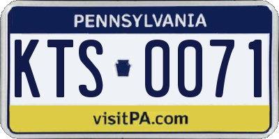 PA license plate KTS0071