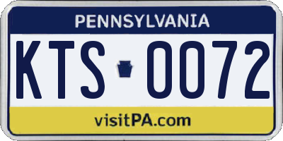 PA license plate KTS0072