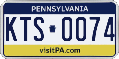 PA license plate KTS0074