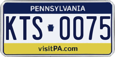 PA license plate KTS0075