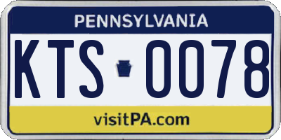 PA license plate KTS0078