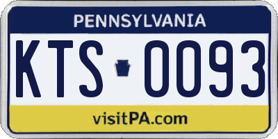 PA license plate KTS0093