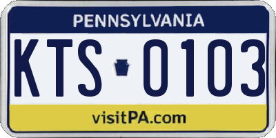 PA license plate KTS0103