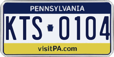 PA license plate KTS0104