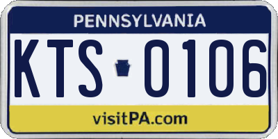PA license plate KTS0106