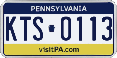 PA license plate KTS0113