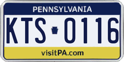 PA license plate KTS0116