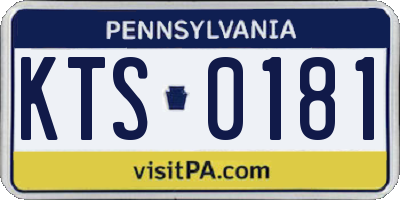 PA license plate KTS0181