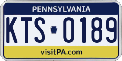 PA license plate KTS0189