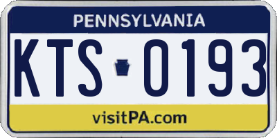 PA license plate KTS0193