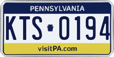 PA license plate KTS0194
