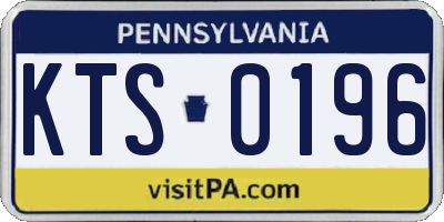 PA license plate KTS0196