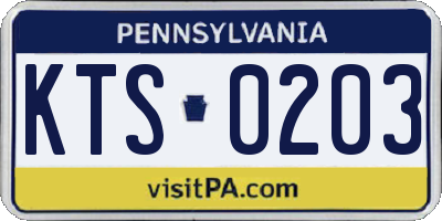 PA license plate KTS0203