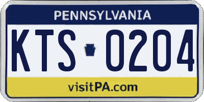 PA license plate KTS0204