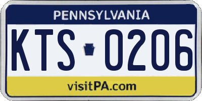 PA license plate KTS0206