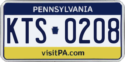 PA license plate KTS0208
