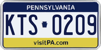 PA license plate KTS0209